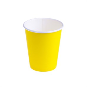Стакан желтый бумажный 1сл 250(273)мл d=80мм для горячего (50шт) Лига Пак