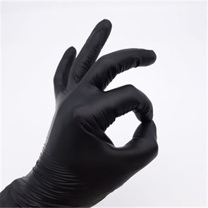 Перчатки Виниловые Черные неопудренные (M) 100шт