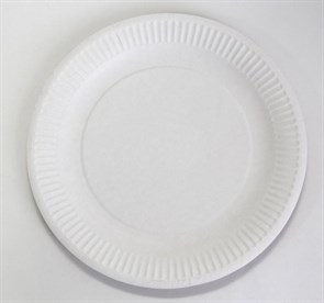 Тарелки бумажные одноразовые d 17 белые (100шт/уп,1600шт/кор)